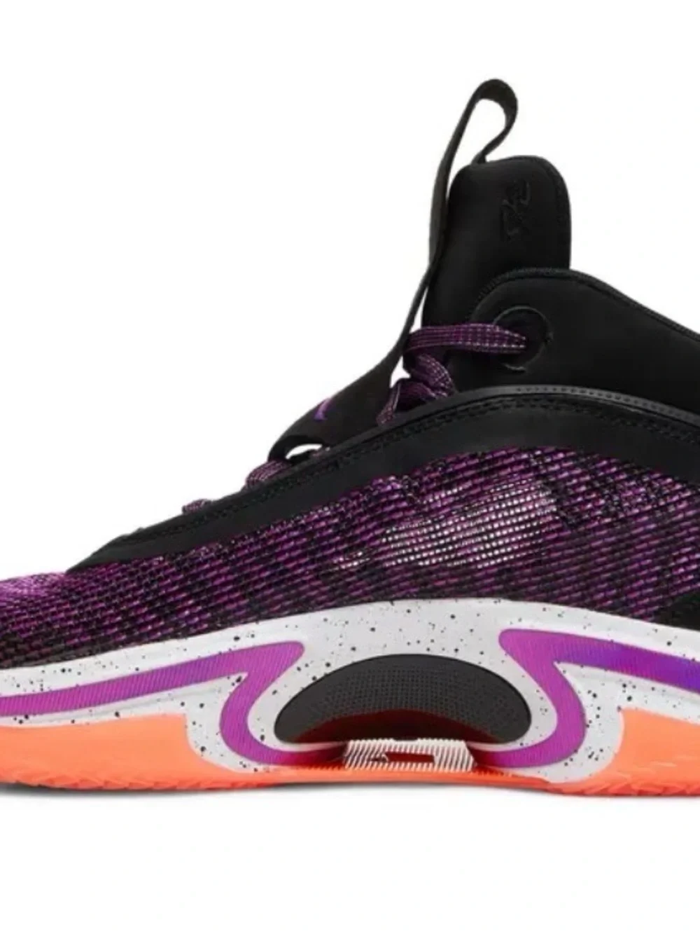 Air Jordan 36 ‘First light’ 11.5 Purple Knit Basketball Shoes with Orange Sole